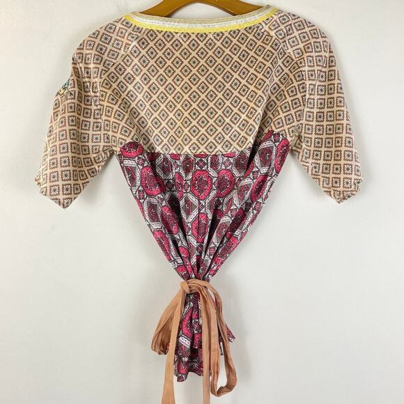 Anthropologie Burn Baby Burn Silk Geometric Style Blouse Size 2 - Picture 5 of 6
